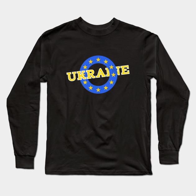 Ukraine and European Union flag Long Sleeve T-Shirt by mailboxdisco